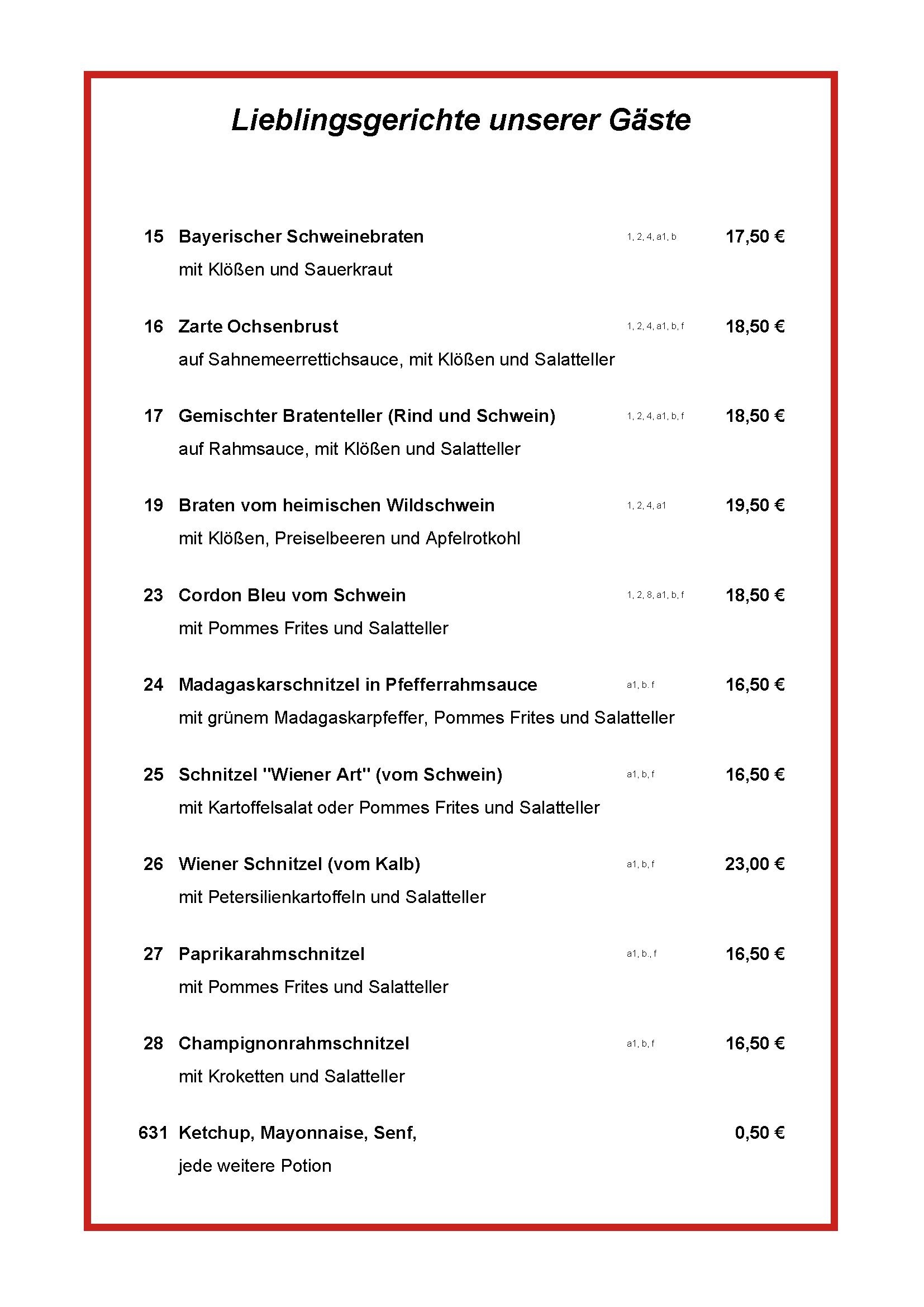 Lieblingsgerichte